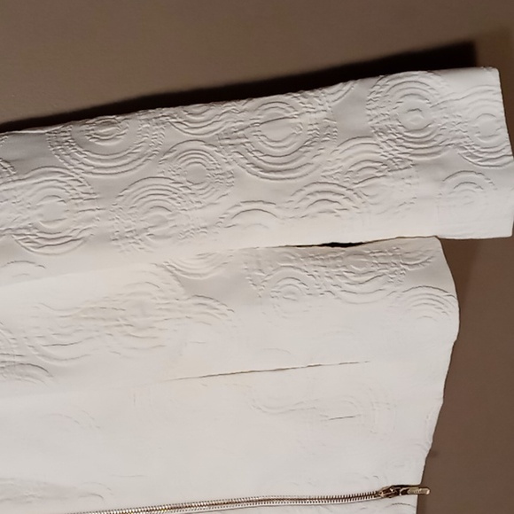 Dana Buchman Full Zip White Jacket w White Swirls Size 8 - Picture 6 of 9